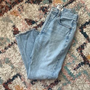 AGOLDE Riley distressed blue denim jeans 28